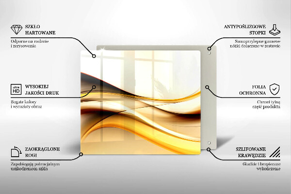 Osłona ściany przy kuchence gazowej Abstrakcja dym linie