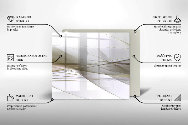 Osłona ściany przy kuchence gazowej Abstrakcja linie design