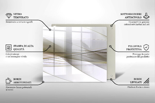 Osłona ściany przy kuchence gazowej Abstrakcja linie design
