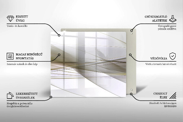 Osłona ściany przy kuchence gazowej Abstrakcja linie design