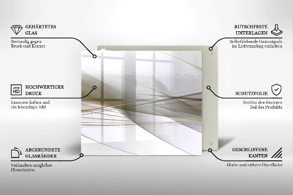 Osłona ściany przy kuchence gazowej Abstrakcja linie design