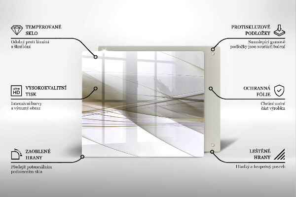 Osłona ściany przy kuchence gazowej Abstrakcja linie design