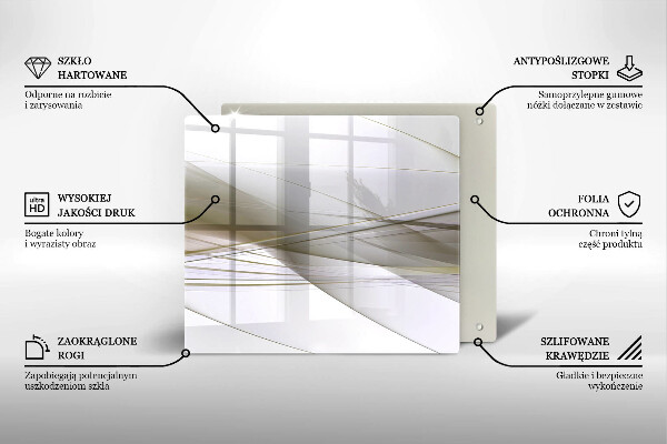 Osłona ściany przy kuchence gazowej Abstrakcja linie design