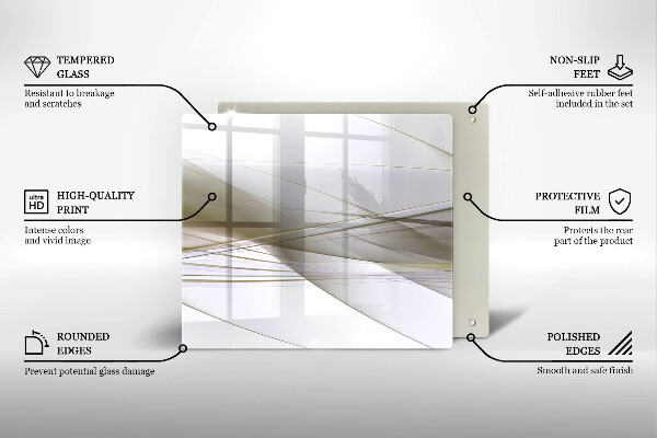 Osłona ściany przy kuchence gazowej Abstrakcja linie design