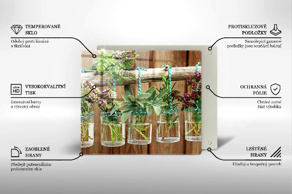 Osłona ściany przy kuchence gazowej Zioła rośliny vintage
