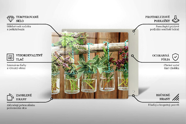 Osłona ściany przy kuchence gazowej Zioła rośliny vintage