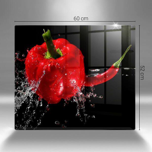 Osłona ściany przy kuchence gazowej Czerwone papryki w wodzie