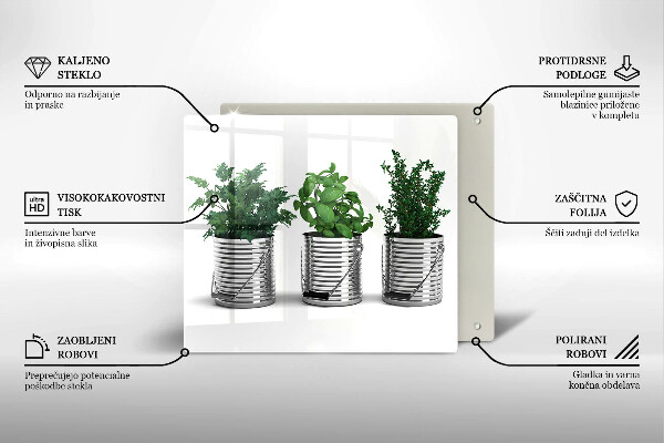 Osłona ściany przy kuchence gazowej Doniczki zioła rośliny