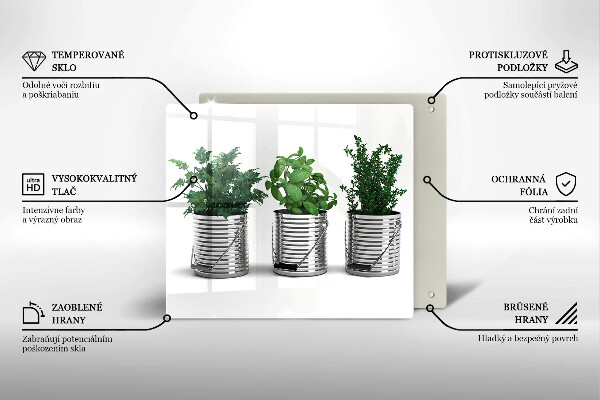 Osłona ściany przy kuchence gazowej Doniczki zioła rośliny