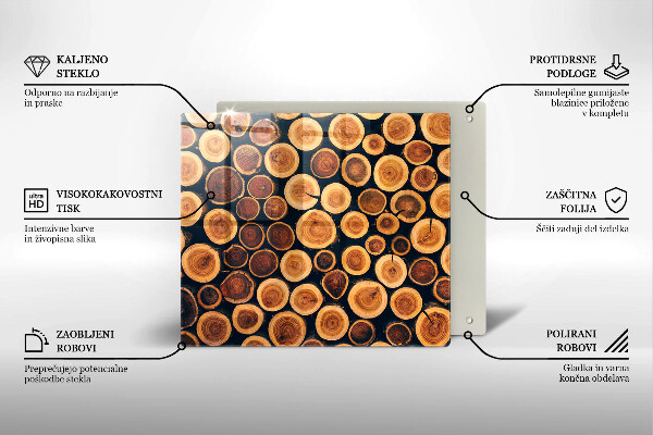 Osłona ściany przy kuchence gazowej Drewniane pieńki drzew