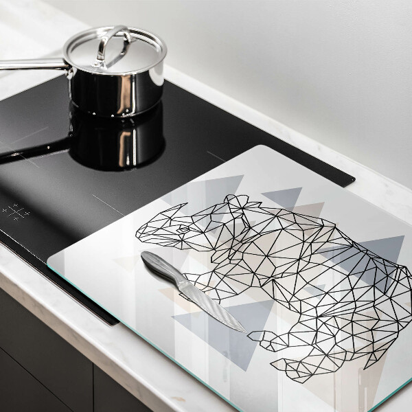 Osłona ściany przy kuchence gazowej Line-art nosorożec