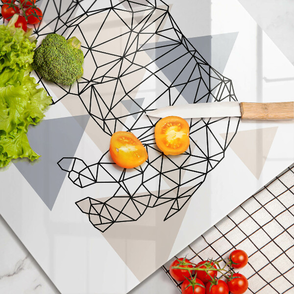 Osłona ściany przy kuchence gazowej Line-art nosorożec