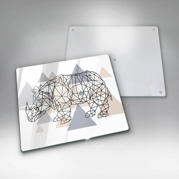 Osłona ściany przy kuchence gazowej Line-art nosorożec