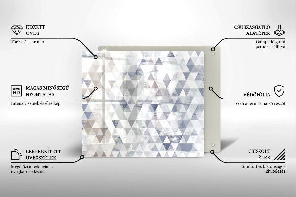 Osłona ściany przy kuchence gazowej Wzór trójkąty