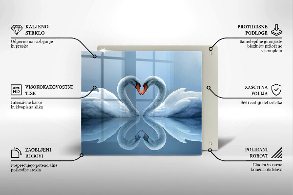 Osłona ściany przy kuchence gazowej Dwa łabędzie serce