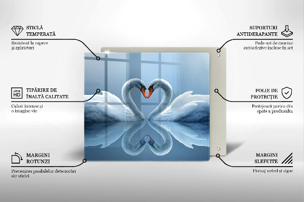 Osłona ściany przy kuchence gazowej Dwa łabędzie serce