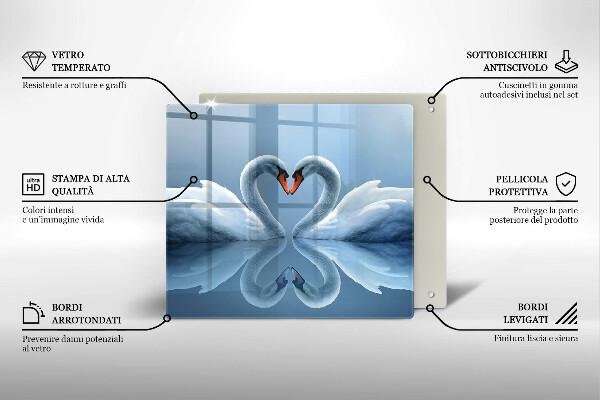 Osłona ściany przy kuchence gazowej Dwa łabędzie serce