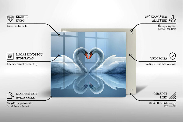 Osłona ściany przy kuchence gazowej Dwa łabędzie serce