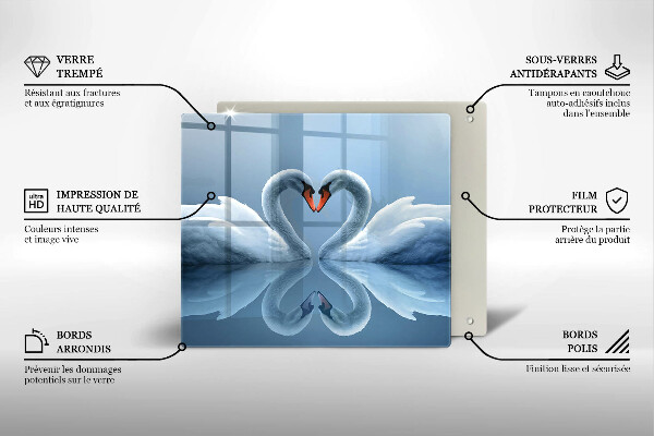 Osłona ściany przy kuchence gazowej Dwa łabędzie serce