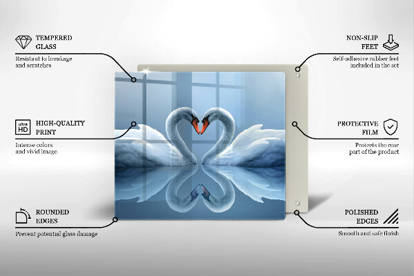 Osłona ściany przy kuchence gazowej Dwa łabędzie serce