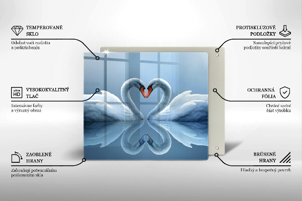 Osłona ściany przy kuchence gazowej Dwa łabędzie serce