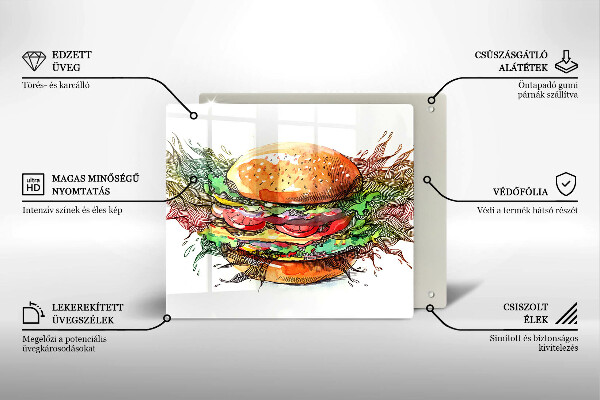 Osłona ściany przy kuchence gazowej Rysunek hamburger