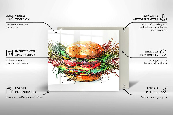 Osłona ściany przy kuchence gazowej Rysunek hamburger
