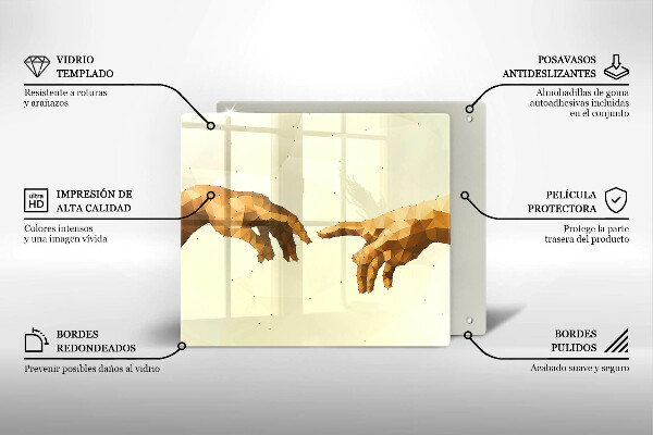 Płyta ochronna na kuchenkę Stworzenie Adama dłonie