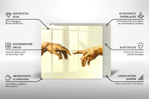 Płyta ochronna na kuchenkę Stworzenie Adama dłonie