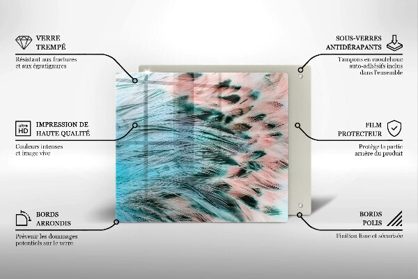 Płyta ochronna na kuchenkę Boho ptasie pióra