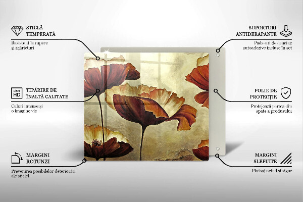 Płyta ochronna na kuchenkę Malowane boho kwiaty
