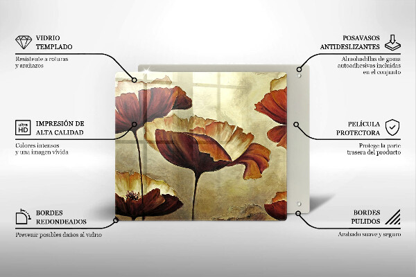 Płyta ochronna na kuchenkę Malowane boho kwiaty