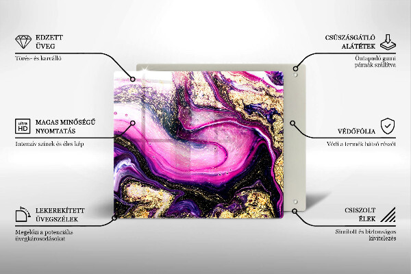 Osłona ściany przy kuchence gazowej Abstrakcja design złoto