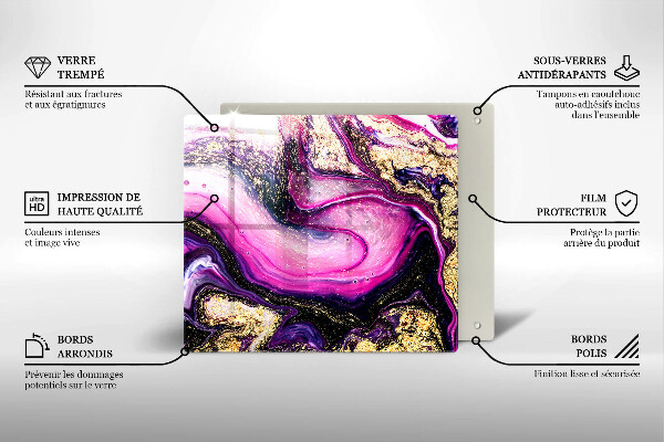 Osłona ściany przy kuchence gazowej Abstrakcja design złoto