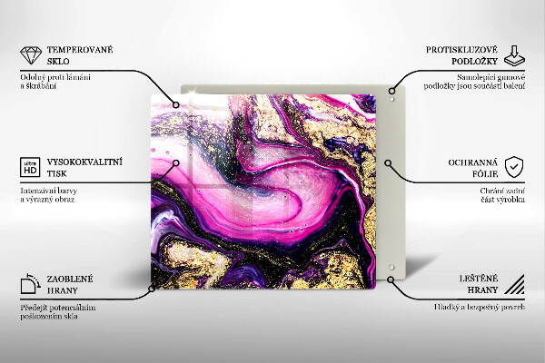 Osłona ściany przy kuchence gazowej Abstrakcja design złoto