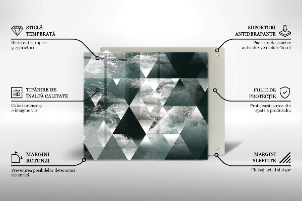 Osłona ściany przy kuchence gazowej Trójkąty i woda
