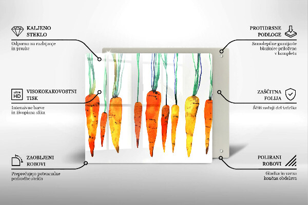 Osłona ściany przy kuchence gazowej Ilustracja marchewki