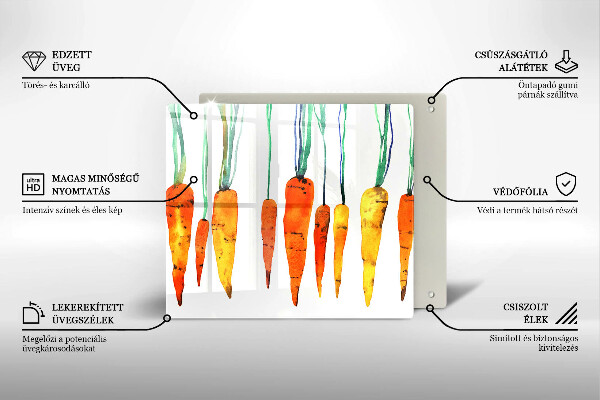 Osłona ściany przy kuchence gazowej Ilustracja marchewki
