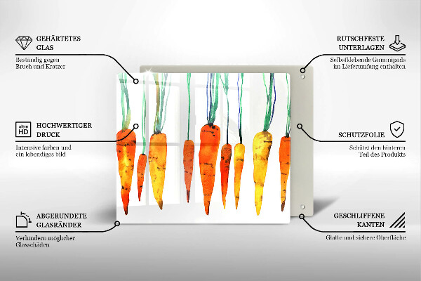 Osłona ściany przy kuchence gazowej Ilustracja marchewki