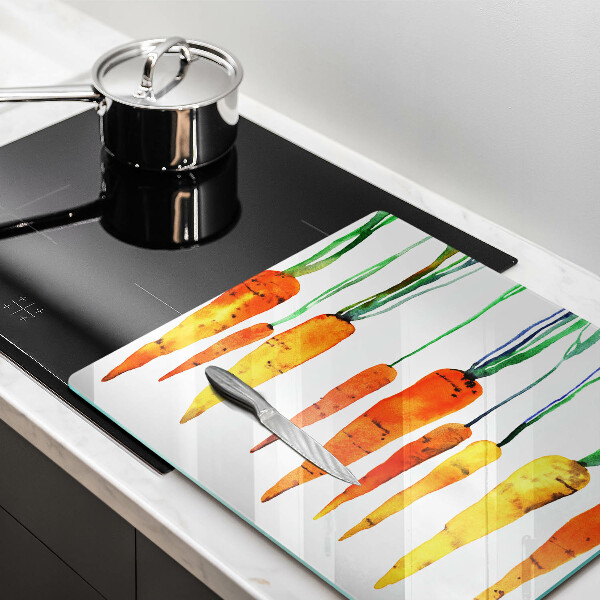 Osłona ściany przy kuchence gazowej Ilustracja marchewki