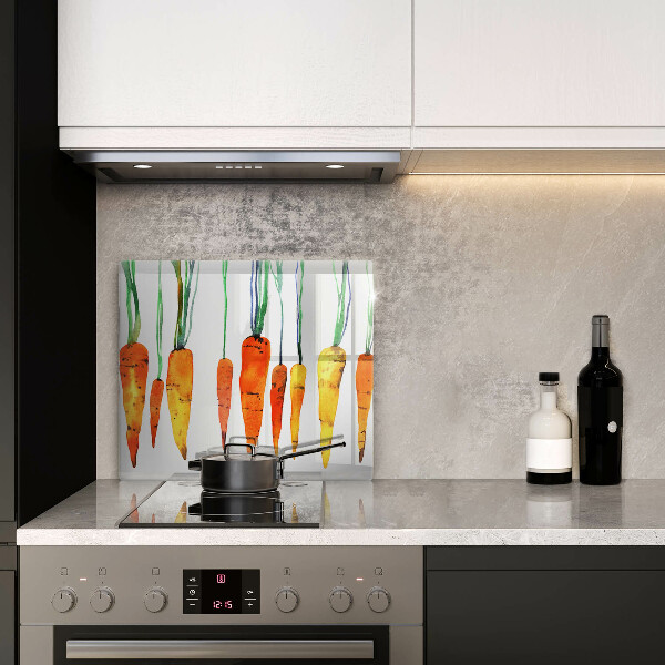 Osłona ściany przy kuchence gazowej Ilustracja marchewki