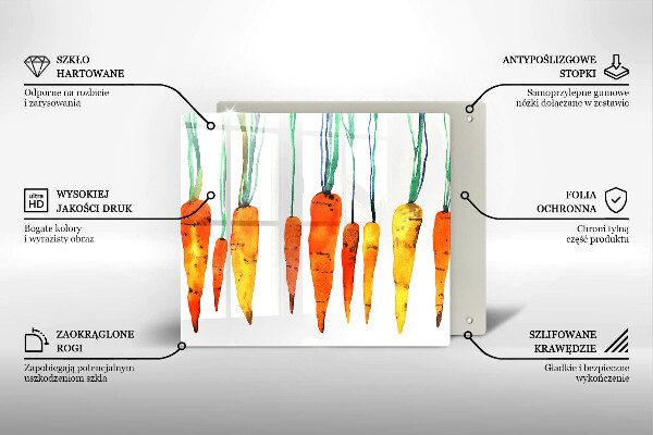 Osłona ściany przy kuchence gazowej Ilustracja marchewki