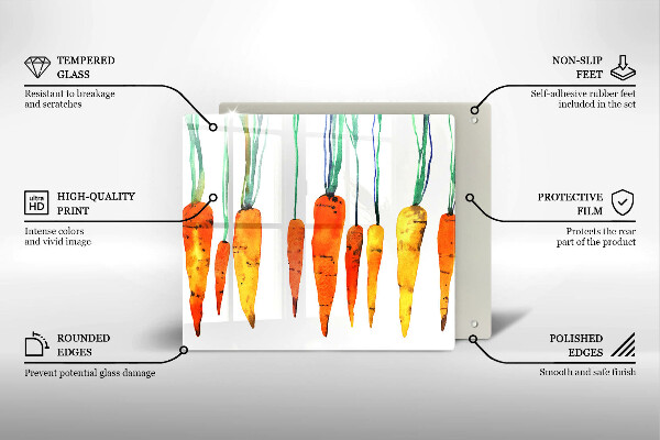 Osłona ściany przy kuchence gazowej Ilustracja marchewki