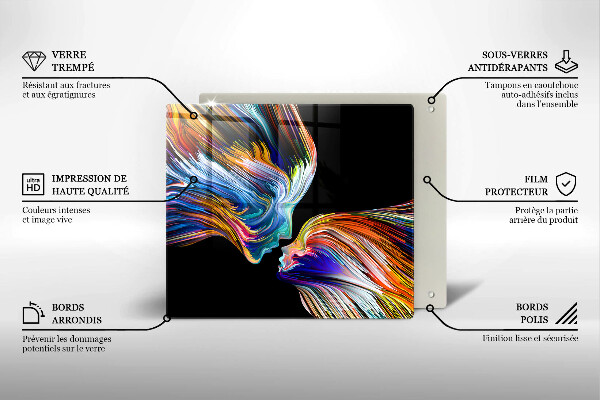 Płyta ochronna na kuchenkę Abstrakcja pocałunek