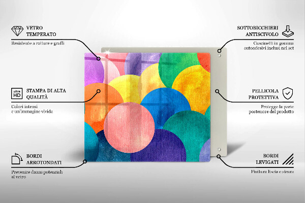 Osłona ściany przy kuchence gazowej Barwne koła