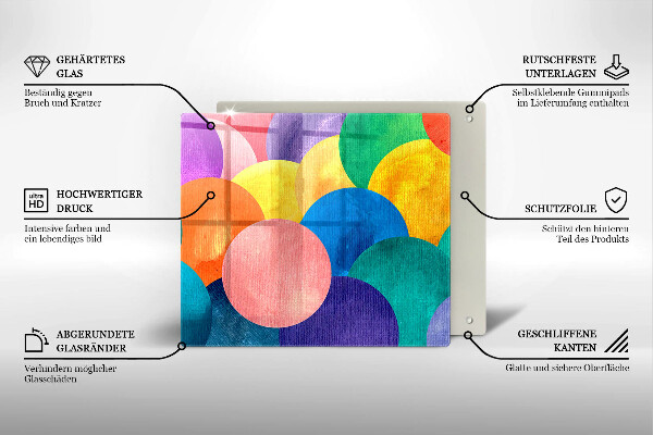 Osłona ściany przy kuchence gazowej Barwne koła