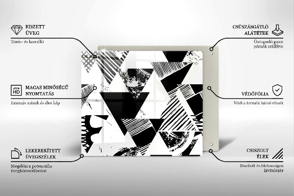 Osłona ściany przy kuchence gazowej Geometryczne trójkąty