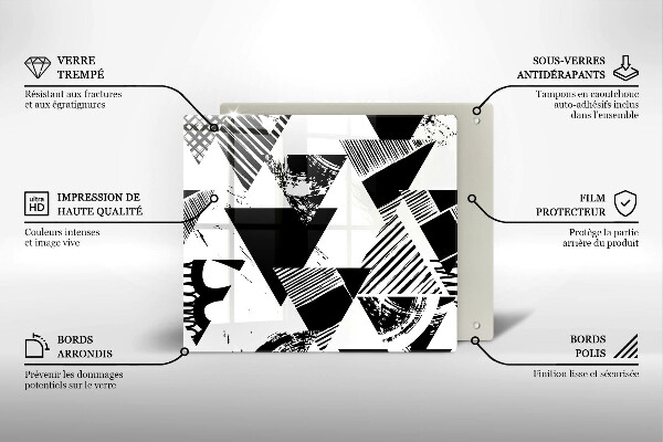 Osłona ściany przy kuchence gazowej Geometryczne trójkąty