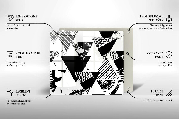 Osłona ściany przy kuchence gazowej Geometryczne trójkąty