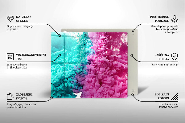 Osłona ściany przy kuchence gazowej Turkusowo-różowy dym